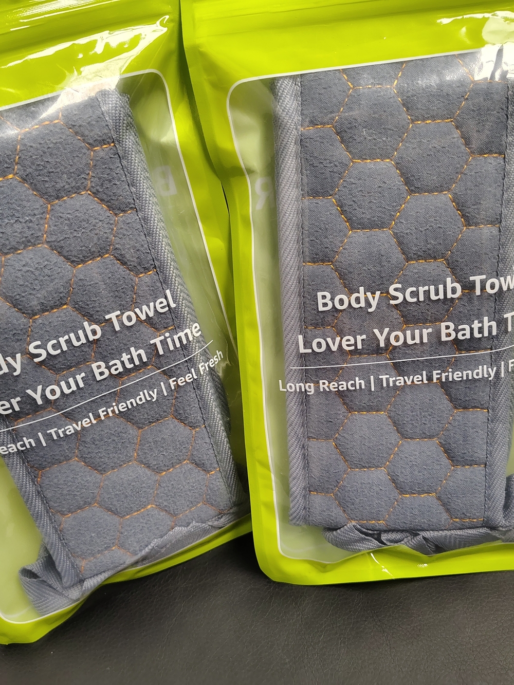 Body Scrub Towel Exfoliating Back Strap - Gray